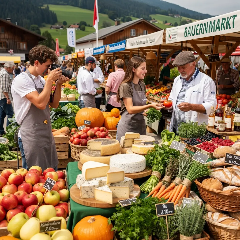 Eine Lehrerin, die den Schülern das richtige Schneiden von Gemüse beibringt.